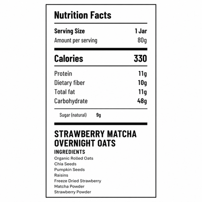 Overnight Oats -  Strawberry Matcha - 80g