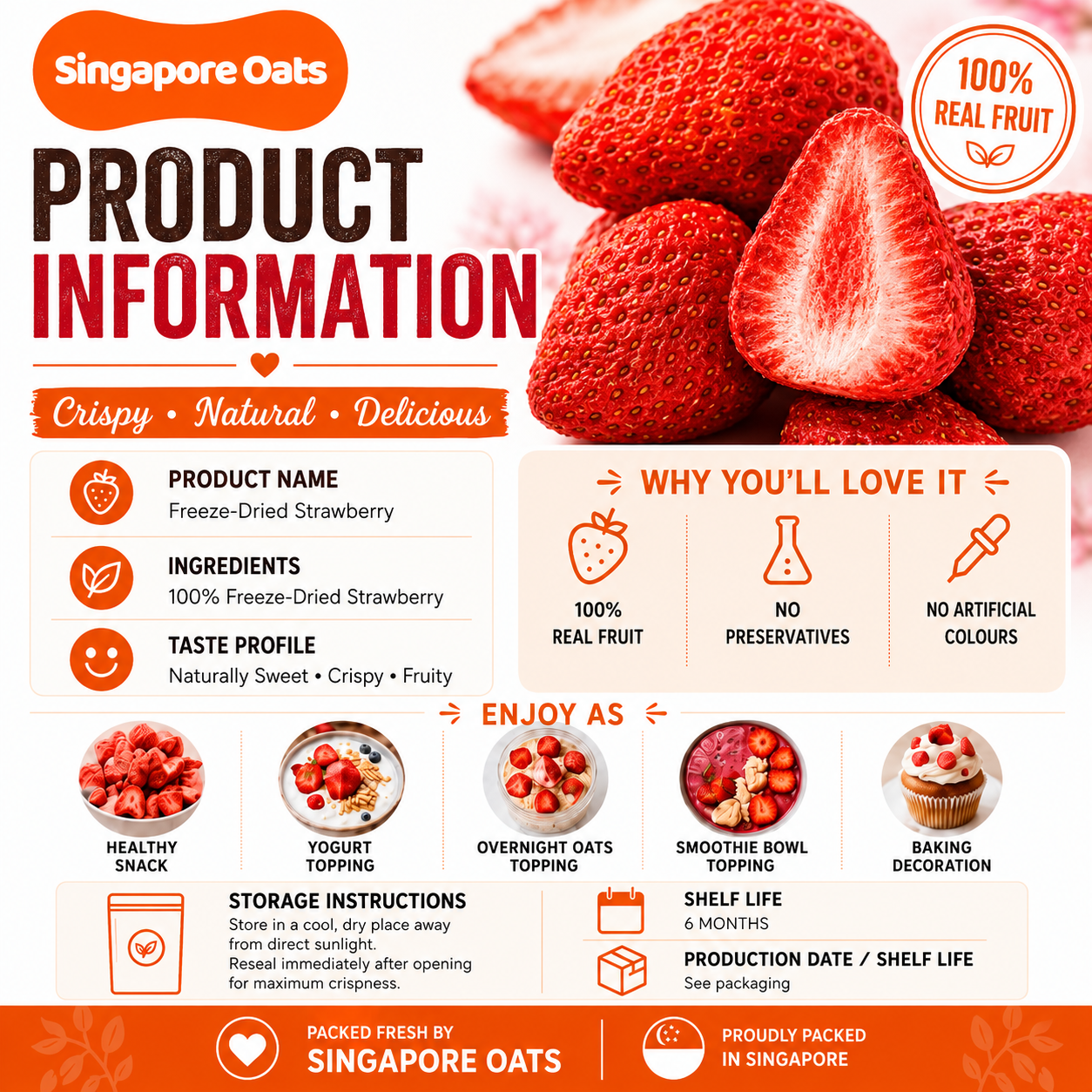 Freeze-Dried Strawberry Whole - Healthy Snacks