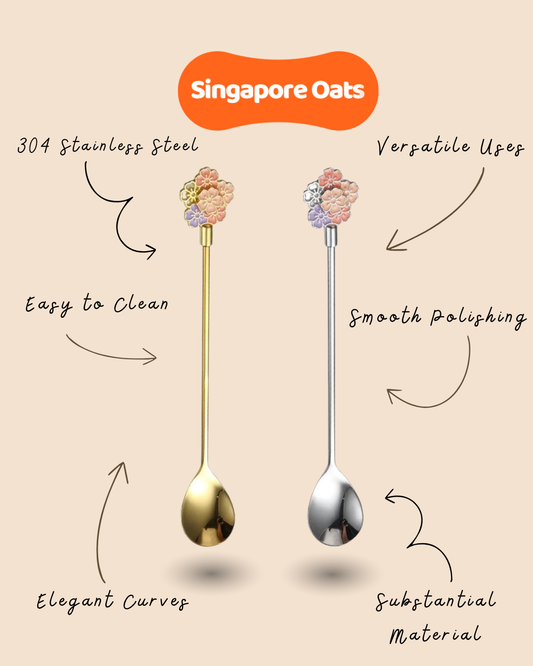 [SINGAPORE OATS] Sakura Spoon - Stainless Steel - Dessert Spoon