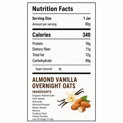 Overnight Oats -  Almond Vanilla - 80g