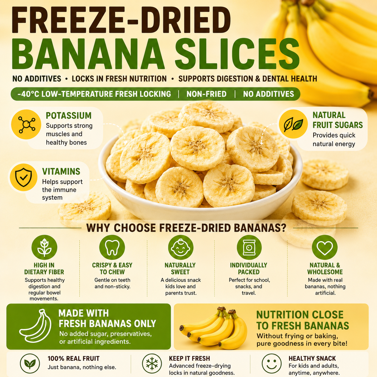 Freeze-Dried Premium Banana Slice - Healthy Snacks