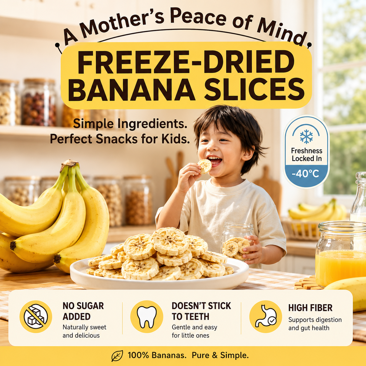 Freeze-Dried Premium Banana Slice - Healthy Snacks