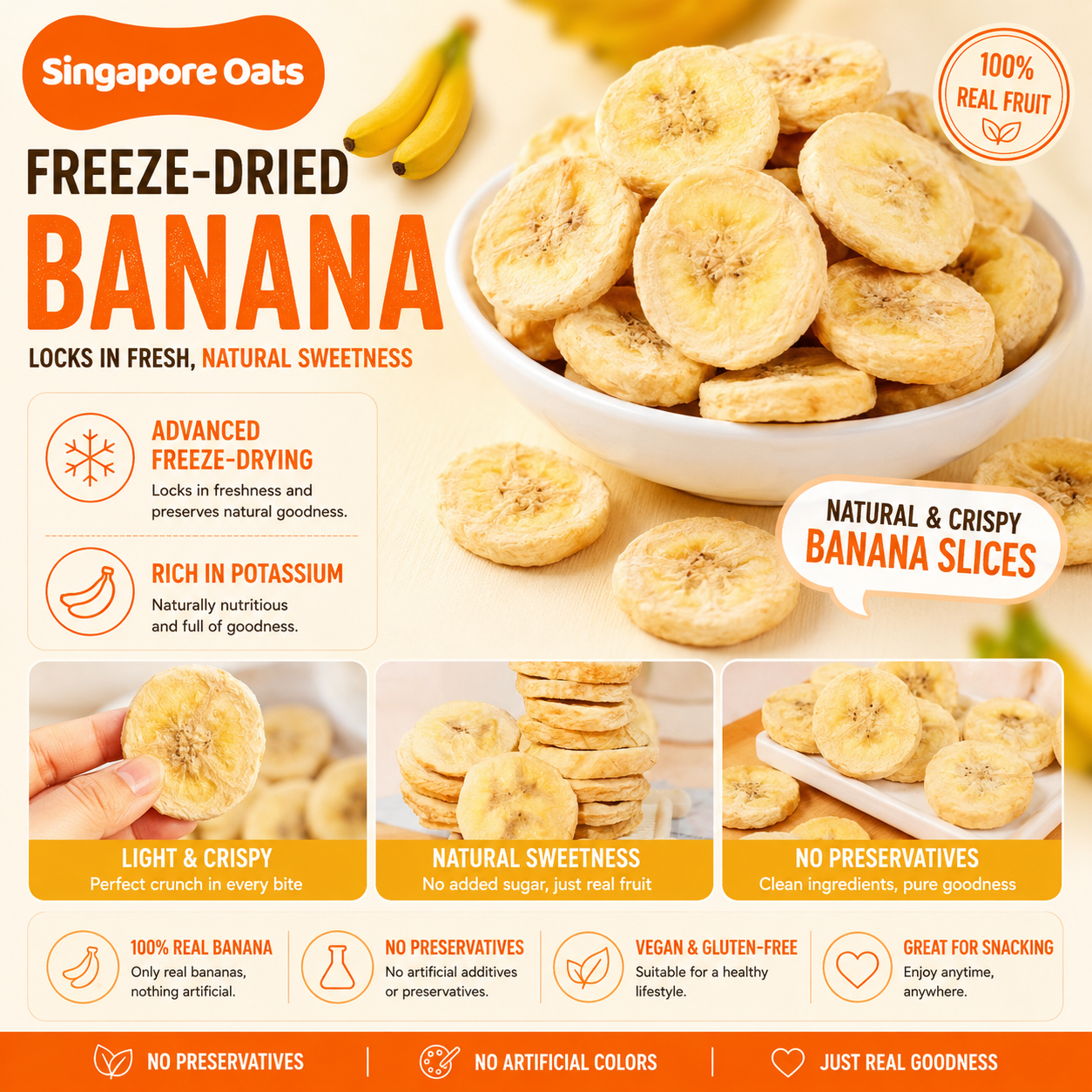 Freeze-Dried Premium Banana Slice - Healthy Snacks