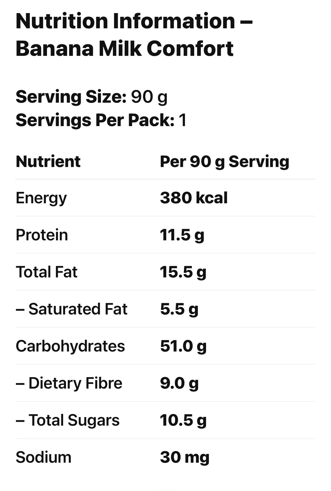 Lactation Overnight Oats -  Banana Milk Comfort - 90g