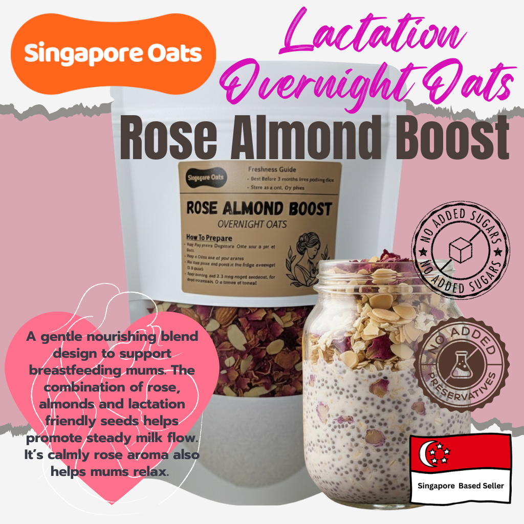 Lactation Overnight Oats -  Rose Almond Boost - 90g