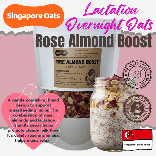 Lactation Overnight Oats -  Rose Almond Boost - 90g
