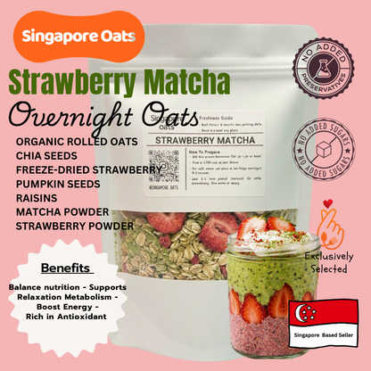 Overnight Oats -  Strawberry Matcha - 80g