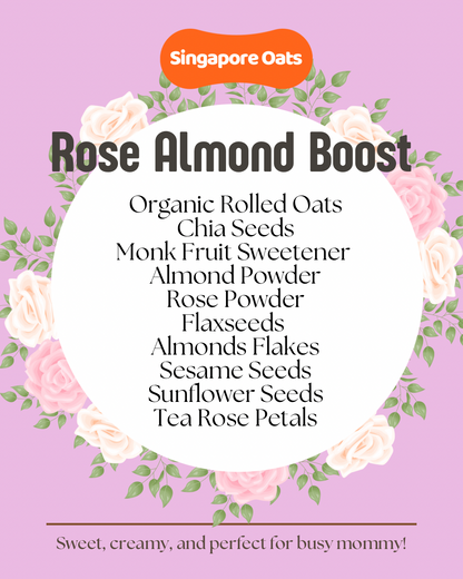 Lactation Overnight Oats -  Rose Almond Boost - 90g