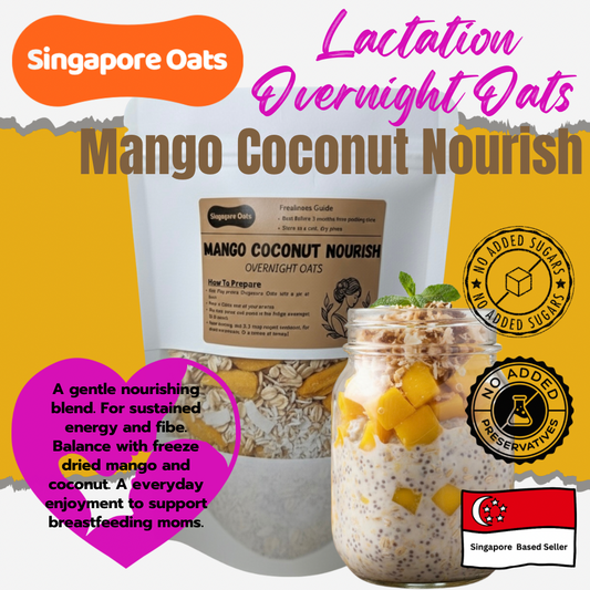 Lactation Overnight Oats -  Mango Coconut Nourish - 90g